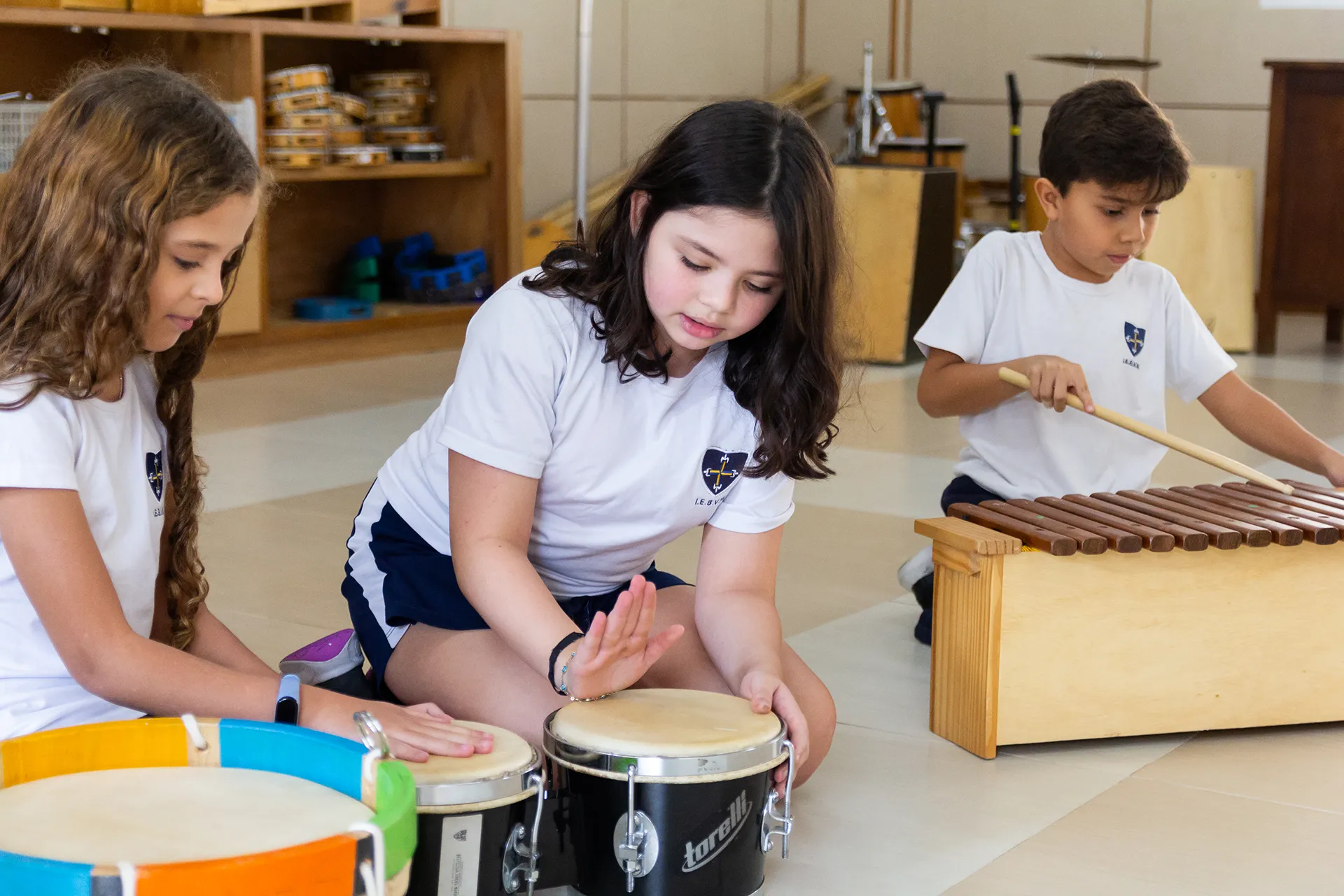Alunos com instrumentos